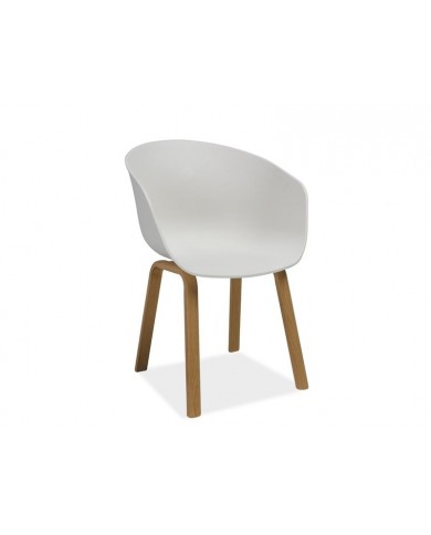 Chaise Pvc avec pieds bois massif chêne Ego