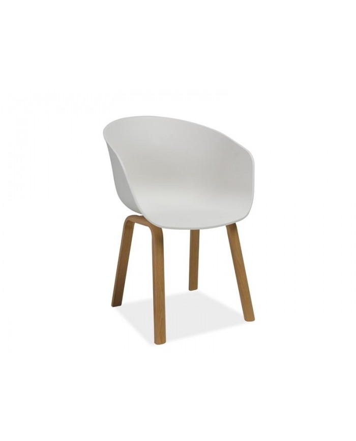 Chaise Pvc avec pieds bois massif chêne Ego