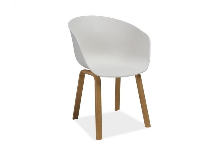 Chaise Pvc avec pieds bois massif chêne Ego