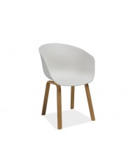 Chaise Pvc avec pieds bois massif chêne Ego