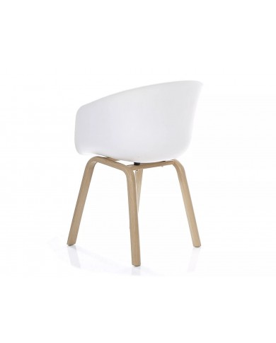 Chaise Pvc avec pieds bois massif chêne Ego
