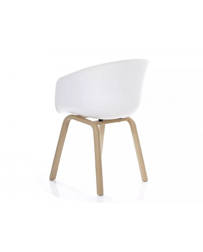 Chaise Pvc avec pieds bois massif chêne Ego