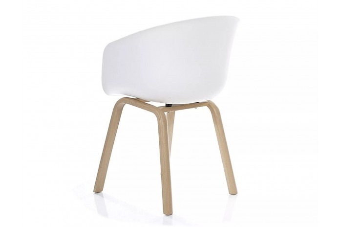 Chaise Pvc avec pieds bois massif chêne Ego