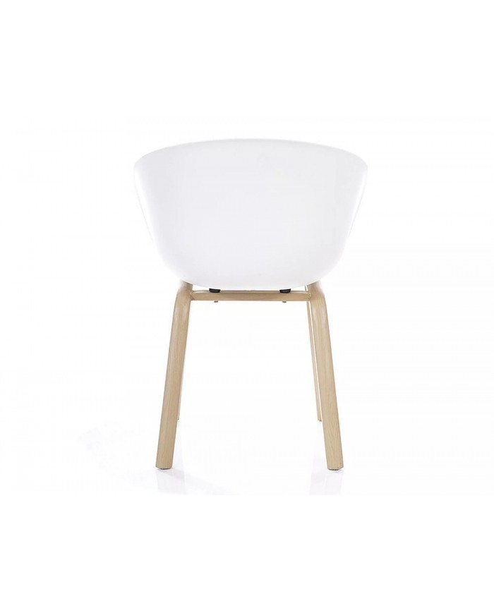 Chaise Pvc avec pieds bois massif chêne Ego