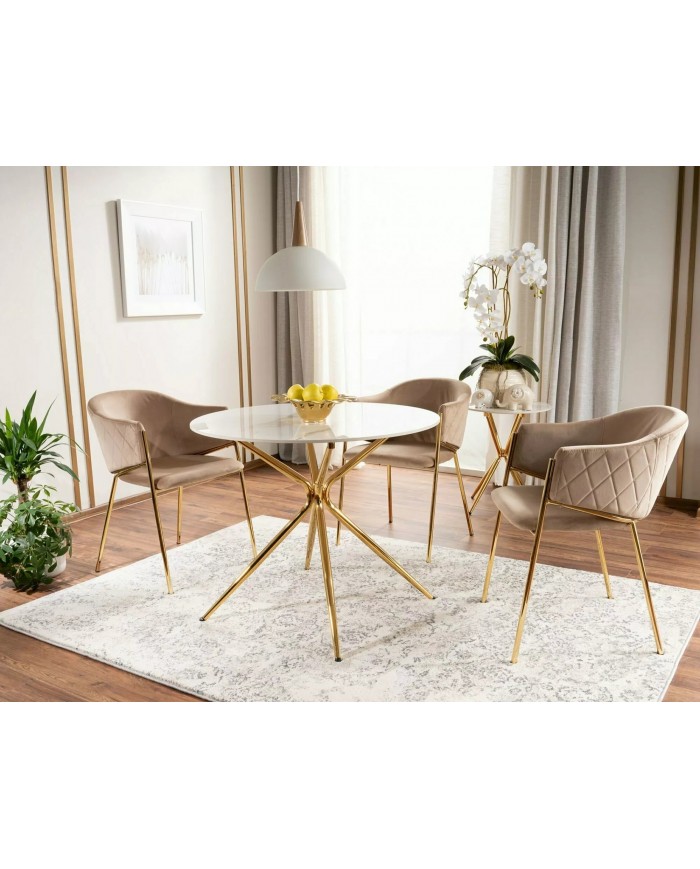 Table plateau rond céramique 90x90 cm Azalée