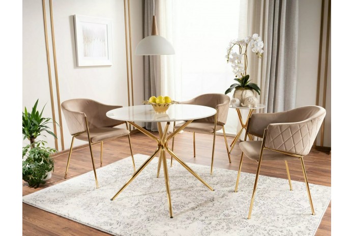 Table plateau rond céramique 90x90 cm Azalée