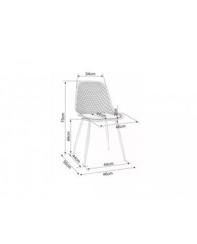 Chaise PVC structure métal noir Corrail
