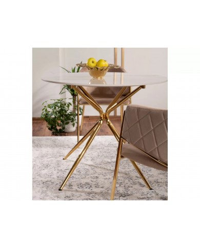 Table plateau rond céramique 90x90 cm Azalée