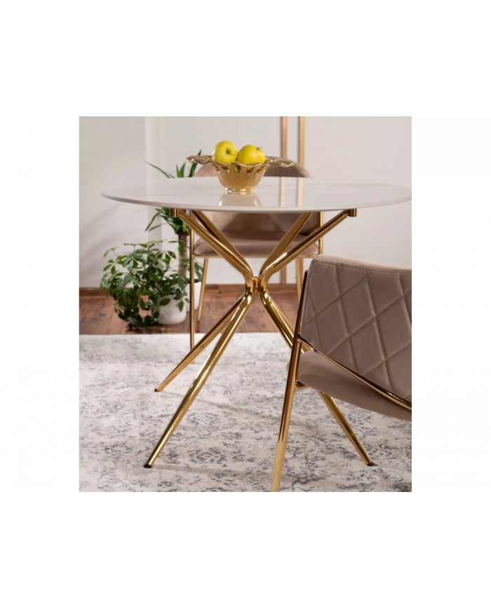 Table plateau rond céramique 90x90 cm Azalée