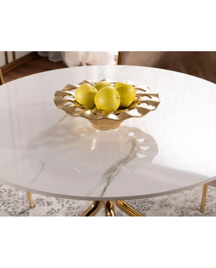 Table plateau rond céramique 90x90 cm Azalée