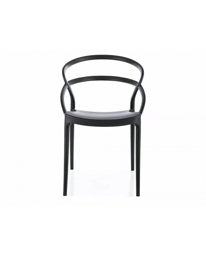 Chaise en PVC noir design Glis