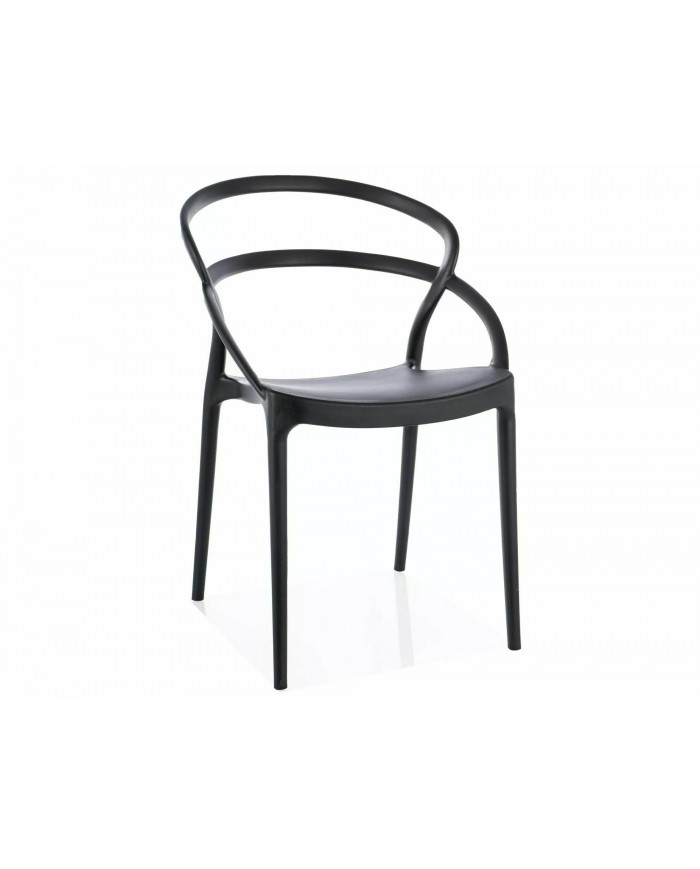 Chaise en PVC noir design Glis
