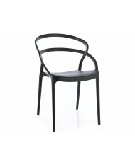 Chaise en PVC noir design Glis
