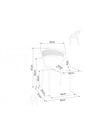Chaise en PVC beige design Glis II