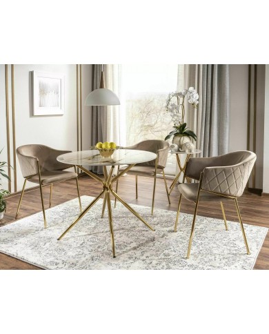 Table plateau rond céramique 90x90 cm Azalée