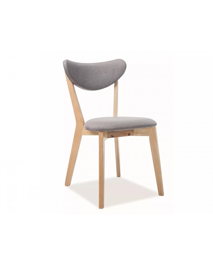 Chaise bois massif chêne avec assise tissu Brondo