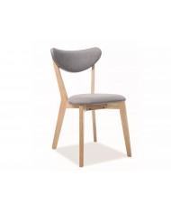 Chaise bois massif chêne avec assise tissu Brondo