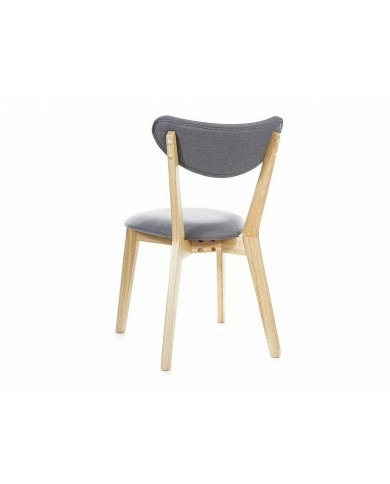 Chaise bois massif chêne avec assise tissu Brondo