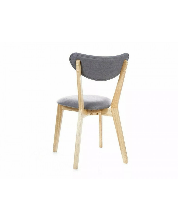 Chaise bois massif chêne avec assise tissu Brondo