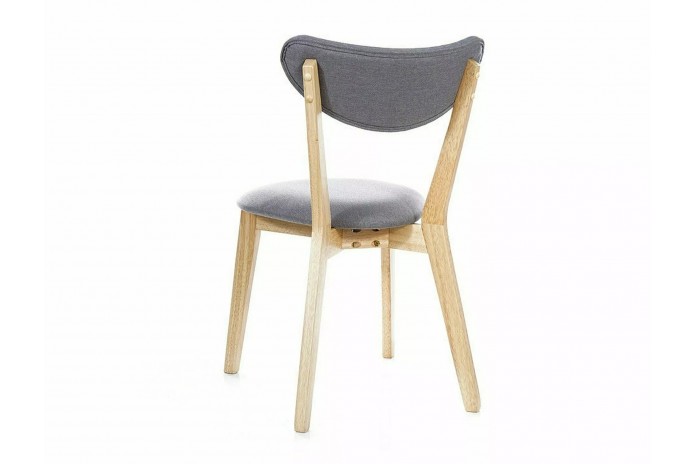 Chaise bois massif chêne avec assise tissu Brondo
