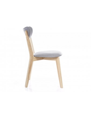Chaise bois massif chêne avec assise tissu Brondo