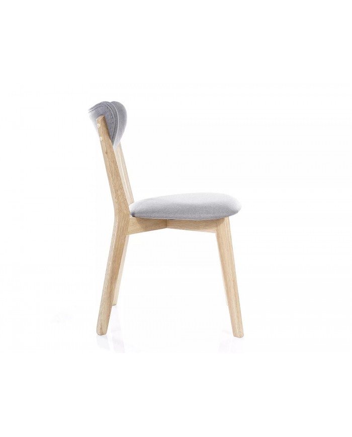Chaise bois massif chêne avec assise tissu Brondo