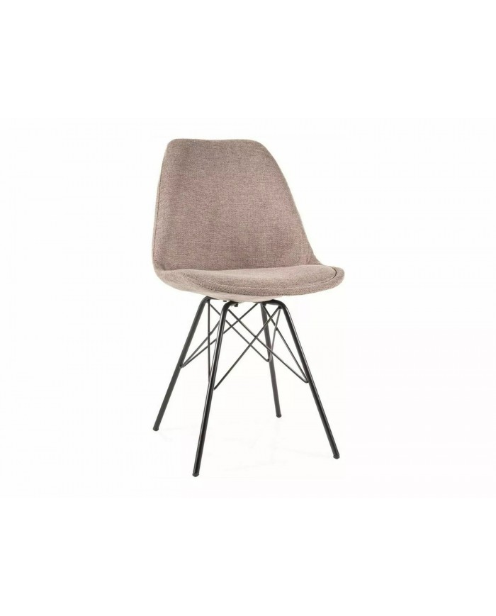Chaise rembourrée en tissu avec pieds en métal design Ken