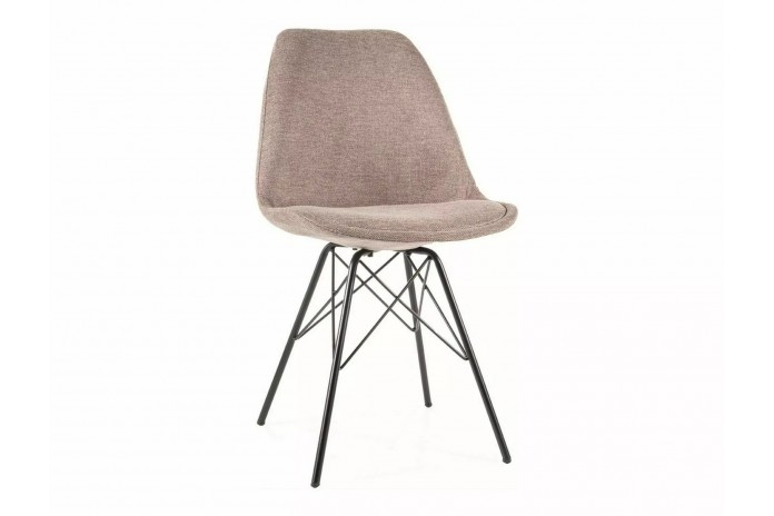 Chaise rembourrée en tissu avec pieds en métal design Ken