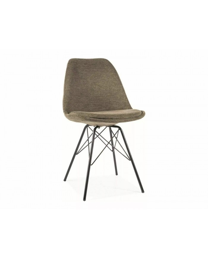 Chaise rembourrée en tissu avec pieds en métal design Ken