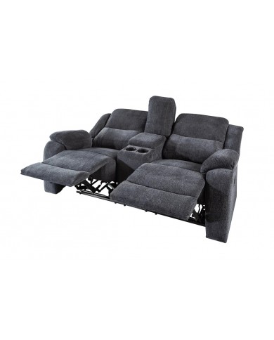 Fauteuil cinéma CANNES 2 places relax textile gris chine
