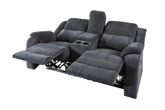 Fauteuil cinéma CANNES 2 places relax textile gris chine