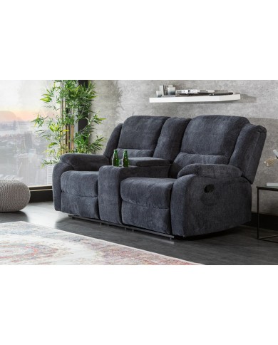 Fauteuil cinéma CANNES 2 places relax textile gris chine