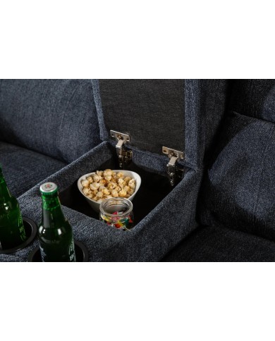 Fauteuil cinéma CANNES 2 places relax textile gris chine