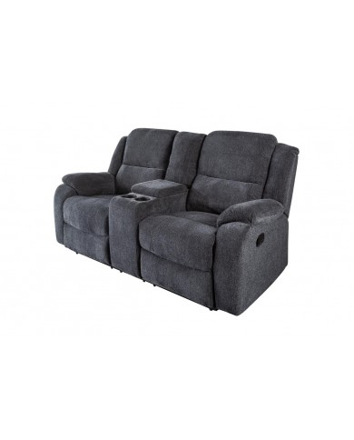 Fauteuil cinéma CANNES 2 places relax textile gris chine