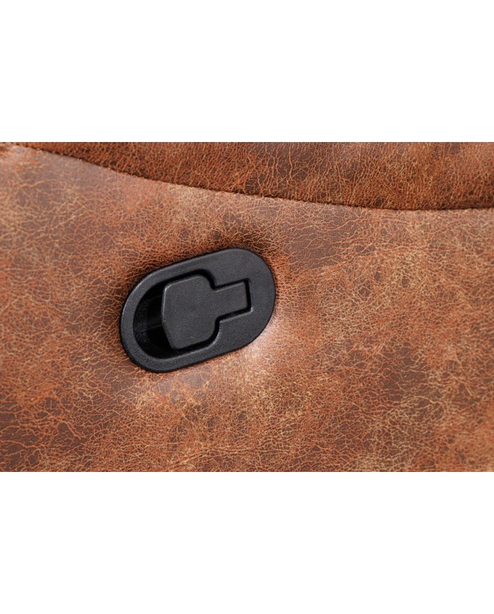 Fauteuil cinéma CANNES 2 places relax cuir écologique antique Brown
