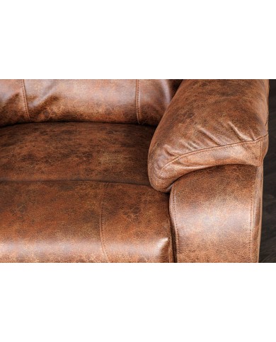 Fauteuil cinéma CANNES 2 places relax cuir écologique antique Brown