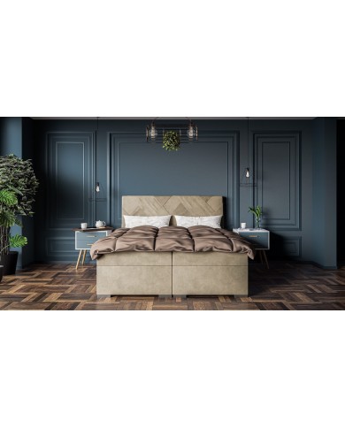 Lit Boxspring BELAZE – Design Élégant, Confort Exceptionnel, Rangement Intelligent