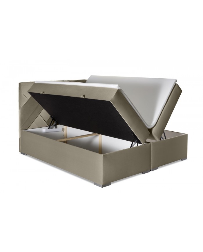 Lit Boxspring BELAZE – Design Élégant, Confort Exceptionnel, Rangement Intelligent