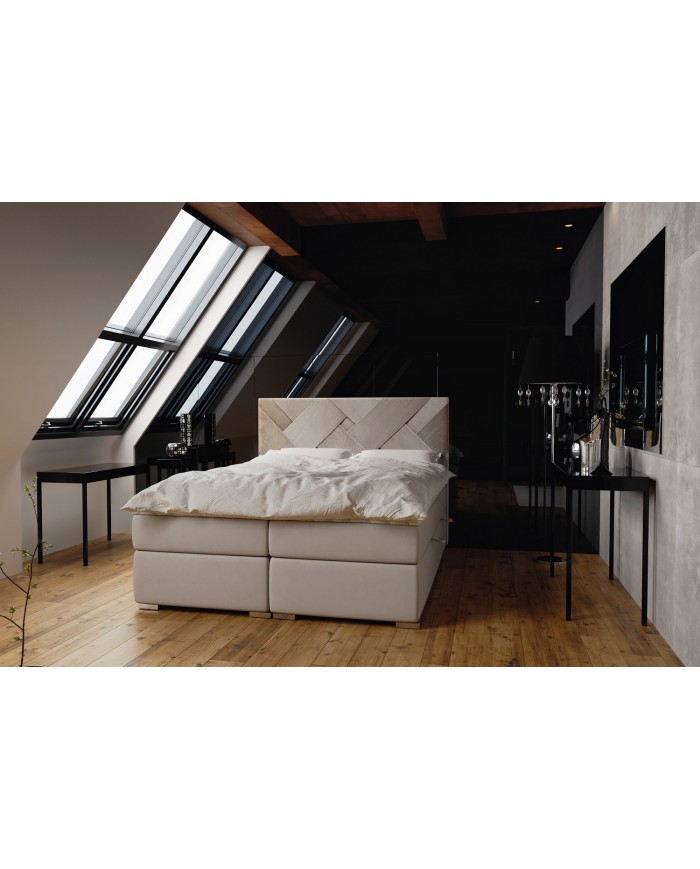 Lit Boxspring BELAZE – Design Élégant, Confort Exceptionnel, Rangement Intelligent