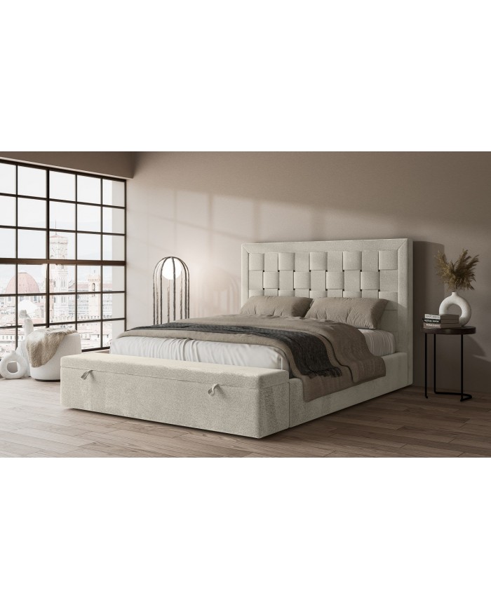 Lit TESSE – Design audacieux, sommier lattes et coffre de rangement intelligent