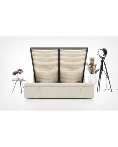Lit TESSE – Design audacieux, sommier lattes et coffre de rangement intelligent