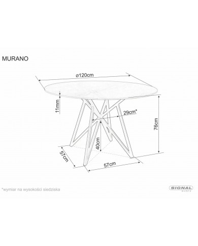 Table ronde Design Milano 120x120 cm