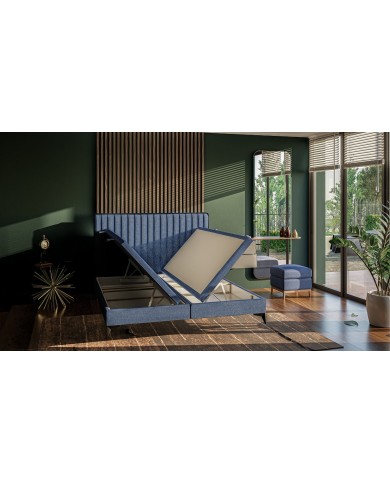 Lit ARSA avec sommier coffre latéral intégré : Confort, design et praticité dans un seul lit.