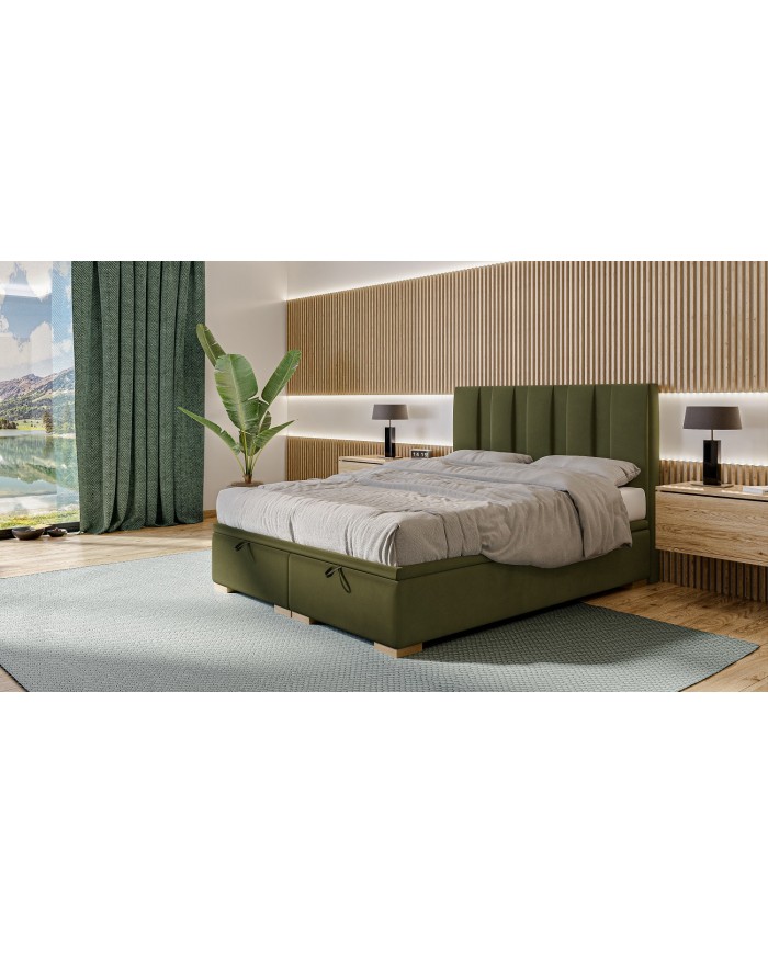 Lit  à sommier ouvrant intégré - Choix de tissus BELLA – Design Raffiné & Rangement Intégré