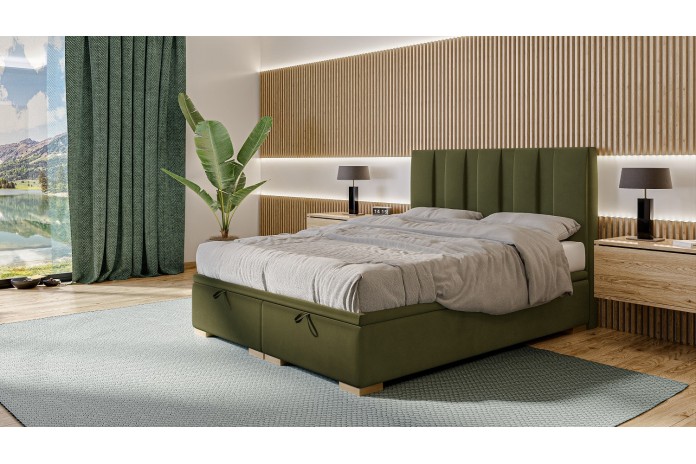 Lit  à sommier ouvrant intégré - Choix de tissus BELLA – Design Raffiné & Rangement Intégré