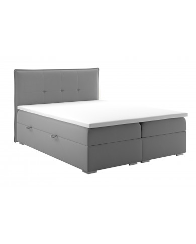 Lit Boxspring + tète de lit + sommier + Matelas + surmatelas JIM – Design graphique & confort multicouche