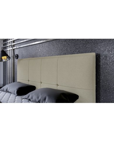 Lit Boxspring + tète de lit + sommier + Matelas + surmatelas JIM – Design graphique & confort multicouche