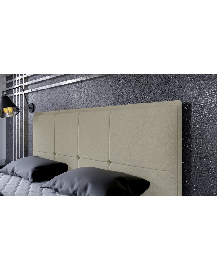 Lit Boxspring + tète de lit + sommier + Matelas + surmatelas JIM – Design graphique & confort multicouche
