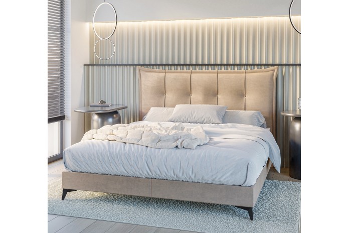 LIT BOXSPRING FOXY – Élégance structurée & confort haut de gamme