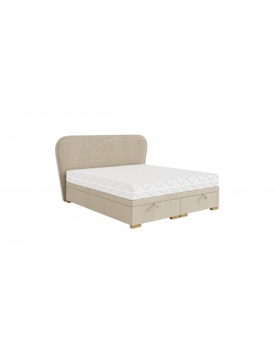 Lit Design Tissu Oxford + Sommier Intégré avec Coffre XXL – BODEMA Design